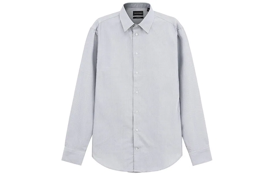 Мужская рубашка с длинным рукавом Light Gray EMPORIO ARMANI