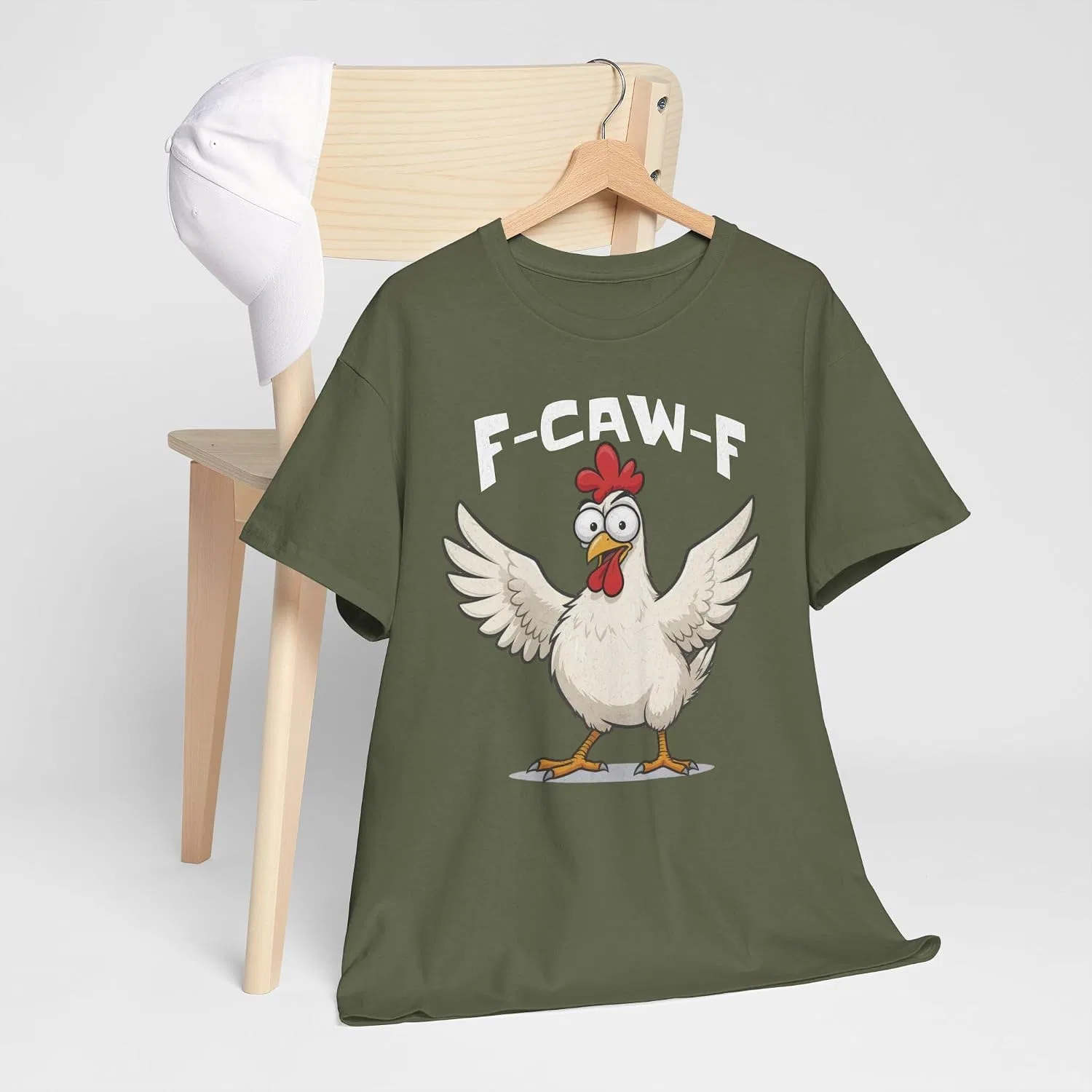 Женская футболка с курицей Gildan 5000, Military Green — фото 4