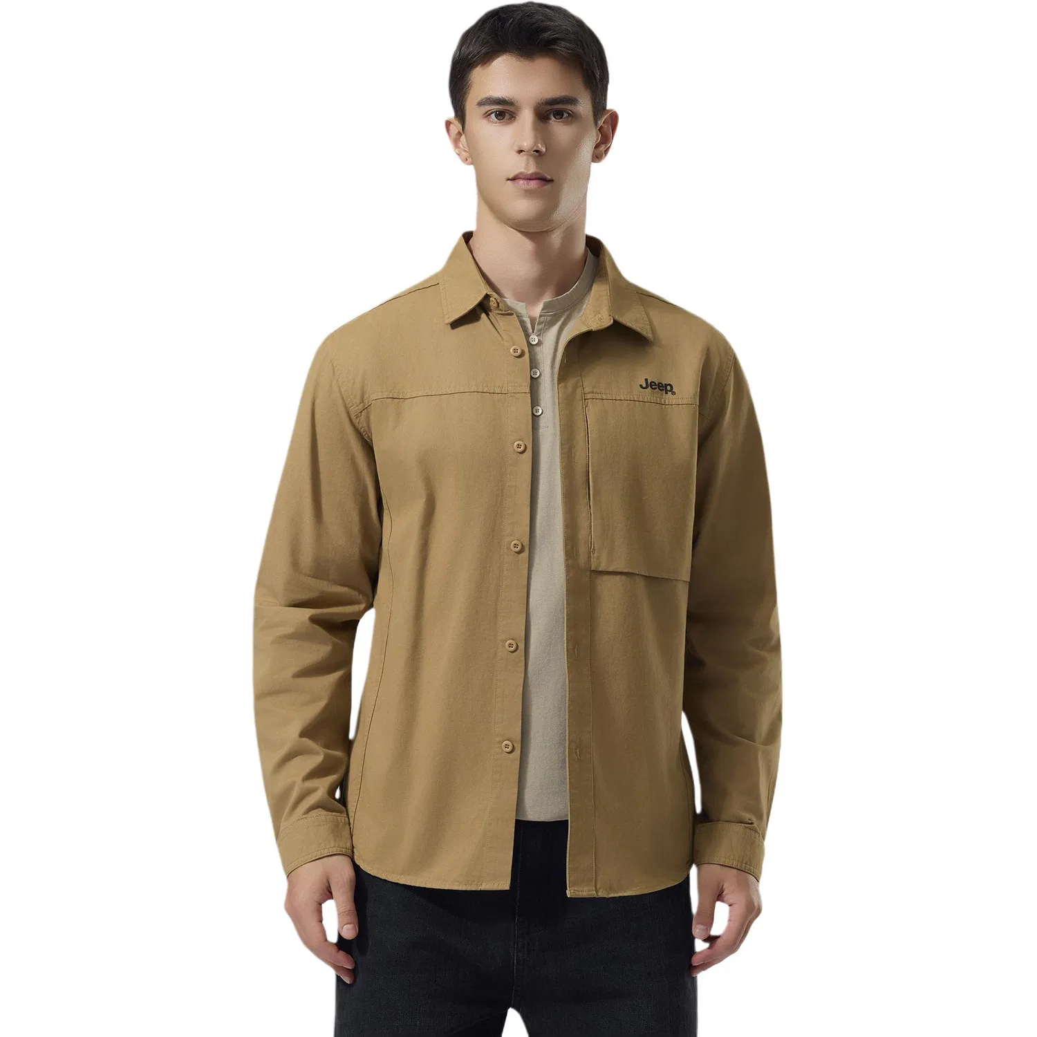 Детская рубашка с воротником свободного кроя Jeep Leisure Collection, Khaki