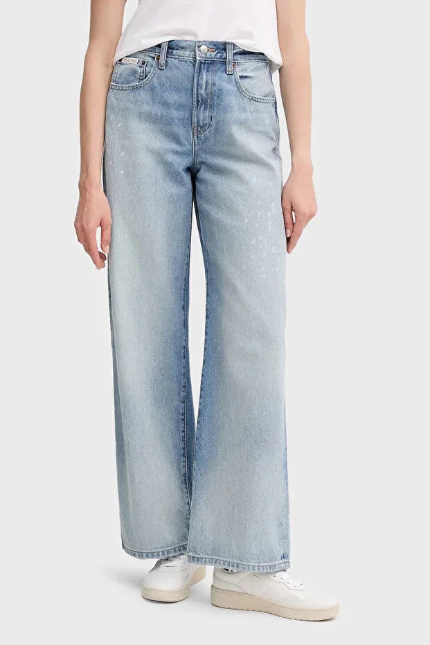 Женские джинсы с широкой штаниной Calvin Klein, Light Blue