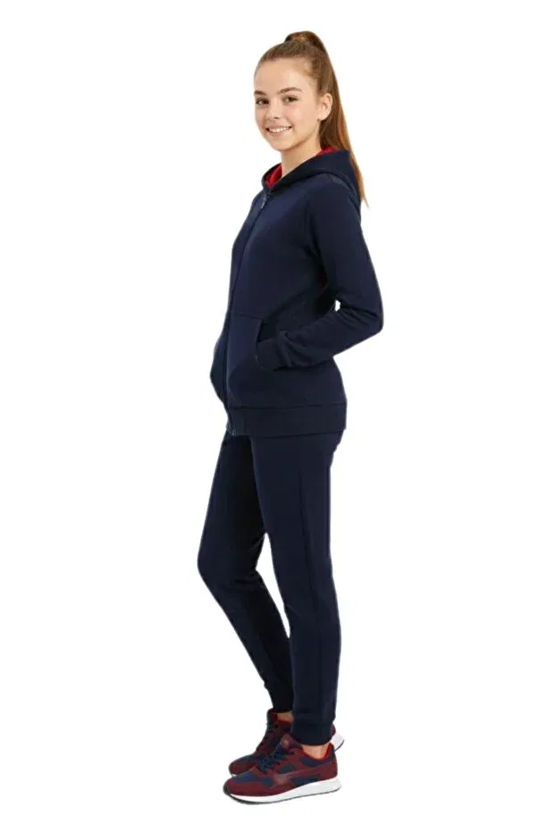 Детский спортивный костюм для девочек на молнии с капюшоном Baglan, Navy Blue — фото 2