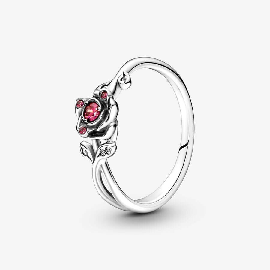 

Кольцо Pandora x Disney Beauty And The Beast Rose, серебро/красный