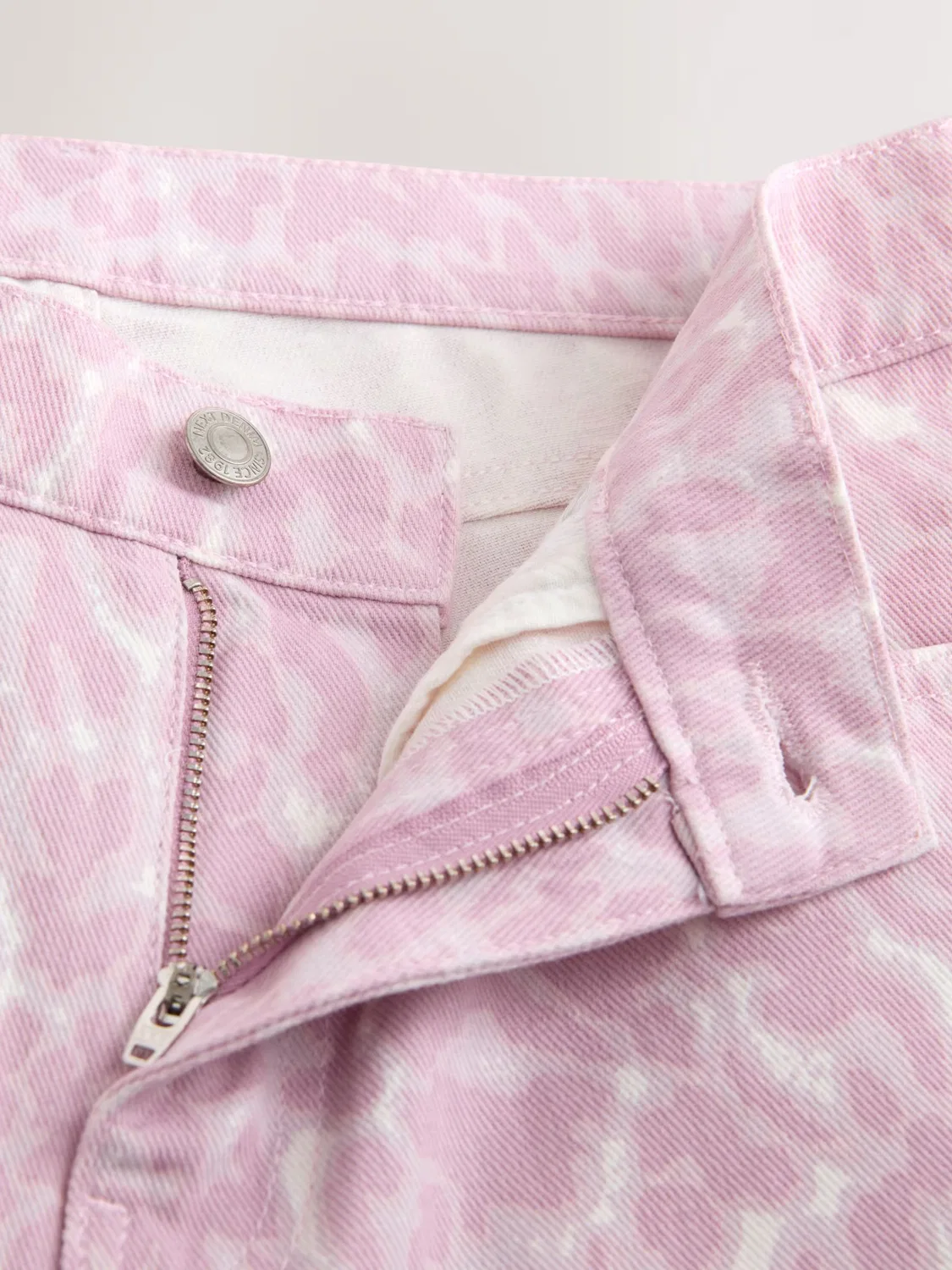 Джинсы Next Wide leg в розовом и приглушенно-розовом цвете — фото 3