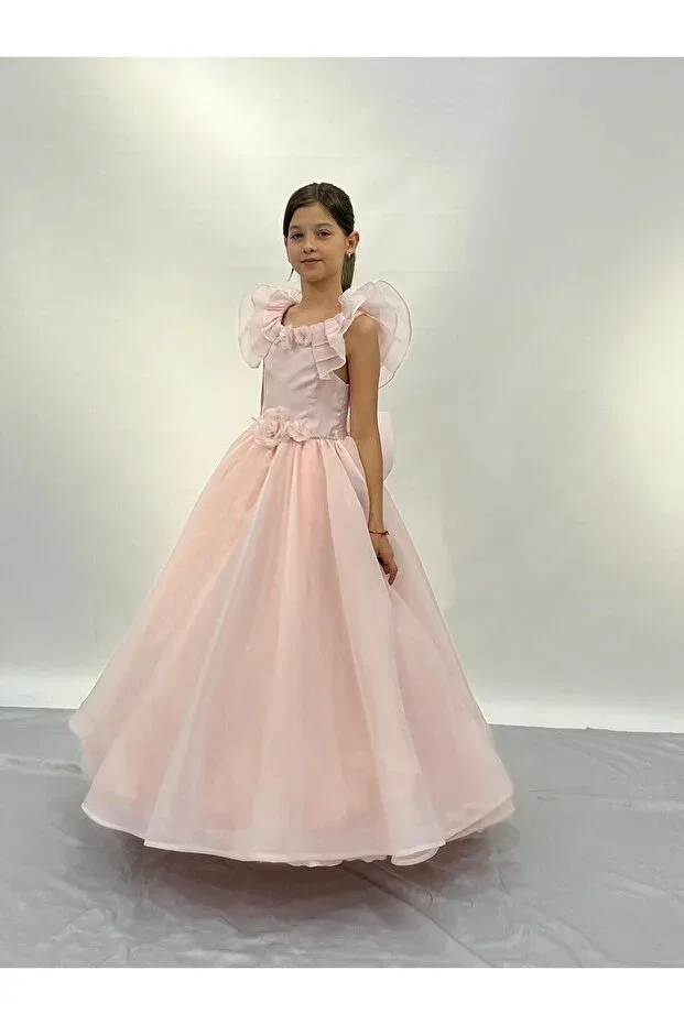 Детское платье для девочек с воланами Butikhappykids, Powder — фото 2