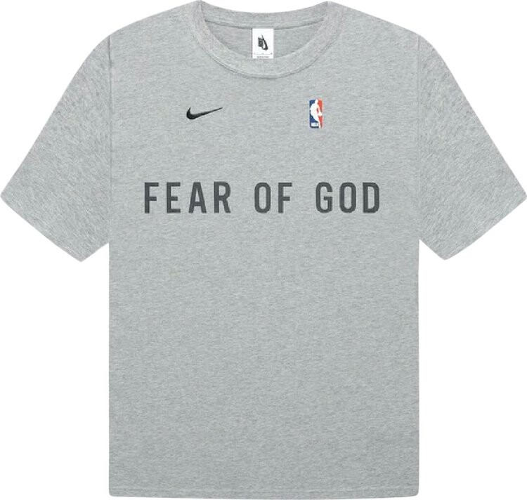 Футболка Nike x Fear of God Warm Up T-Shirt 'Dark Heather Grey', серый — фото 2