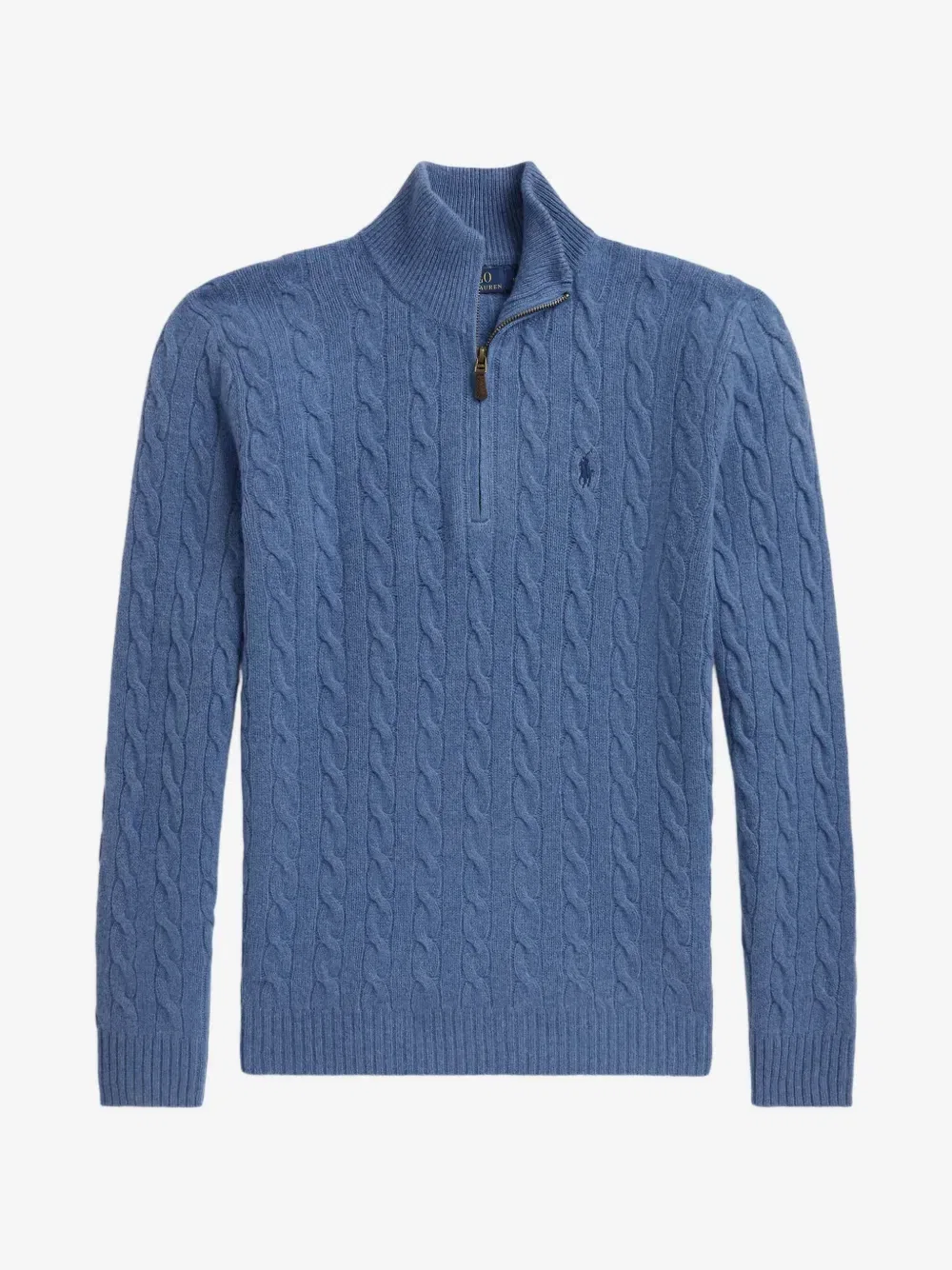 Вязаный свитер в косичку (или: свитер с косами) Polo Ralph Lauren, синий