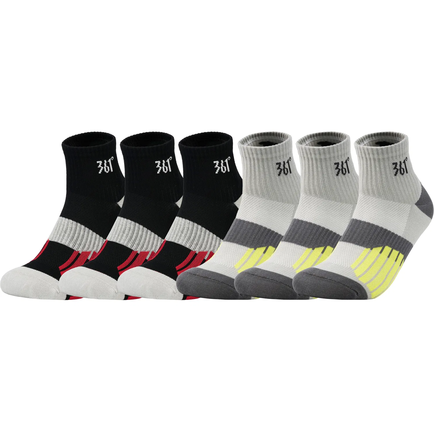 Детские носки с длинным голенищем, комплект из 6 пар, 361°, Black/Gray