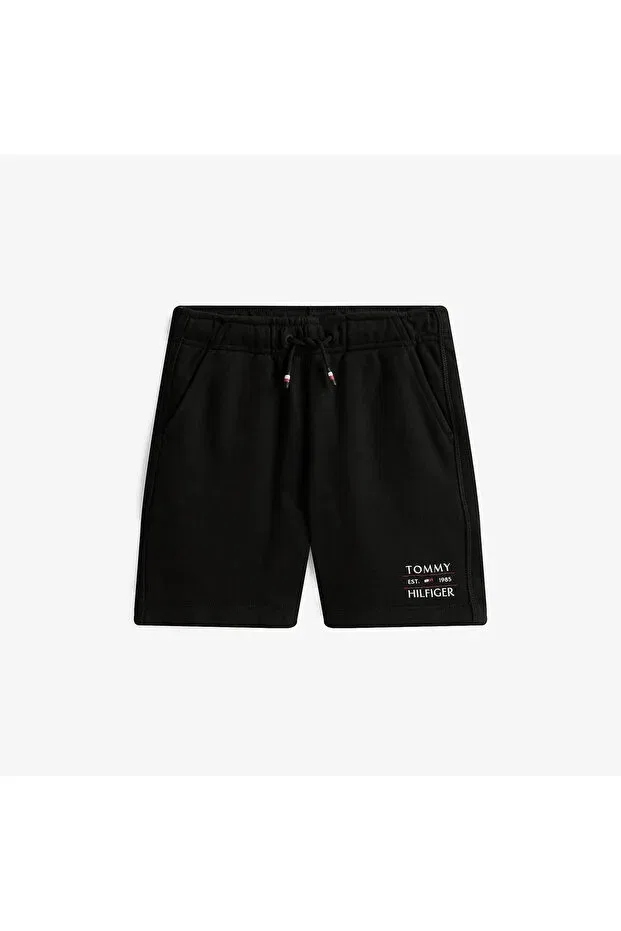 Детские шорты для мальчиков с принтом Logo Tommy Hilfiger, Black — фото 4