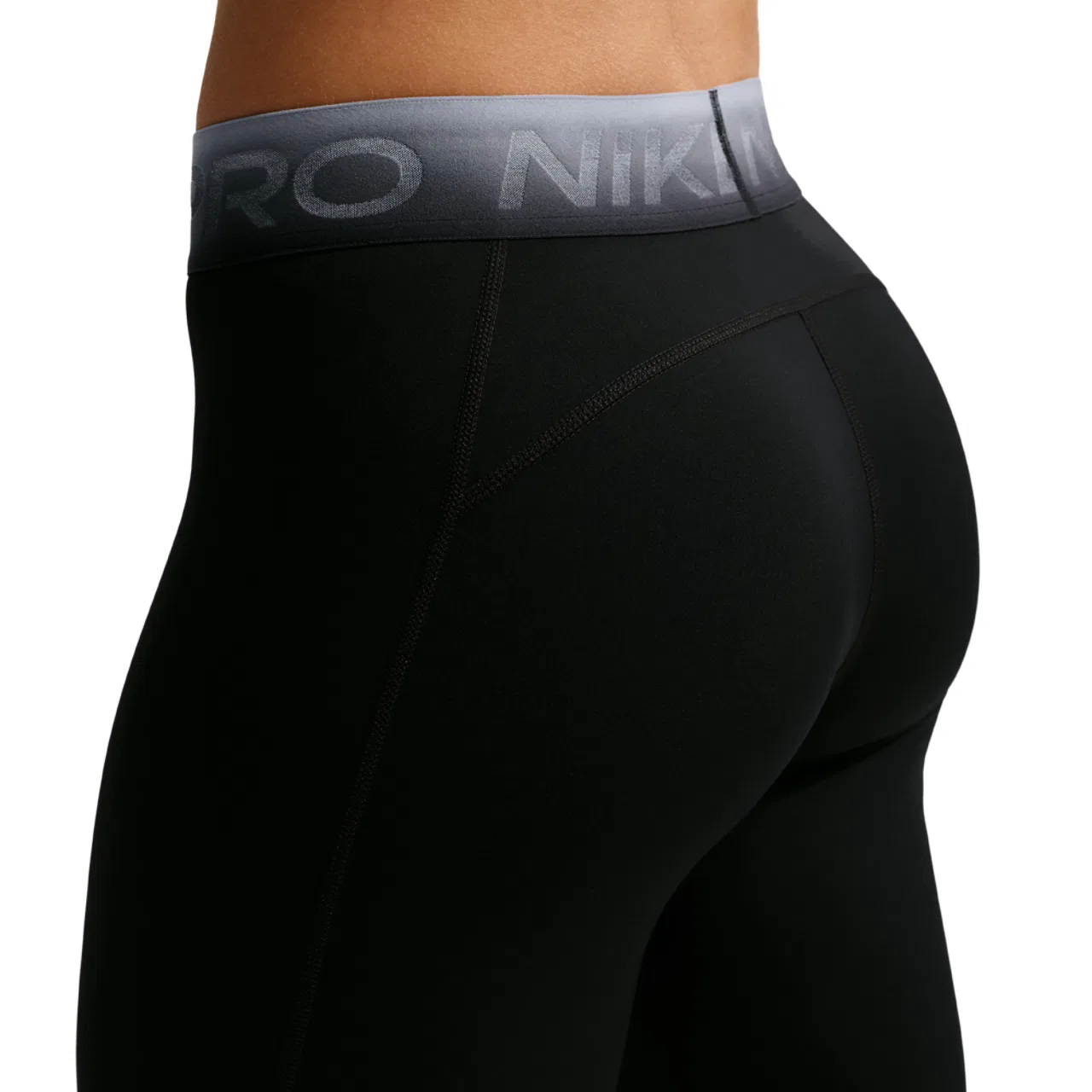 Женские леггинсы Nike Pro Dri-FIT с завышенной талией, 7/8, Ghost/Black — фото 2