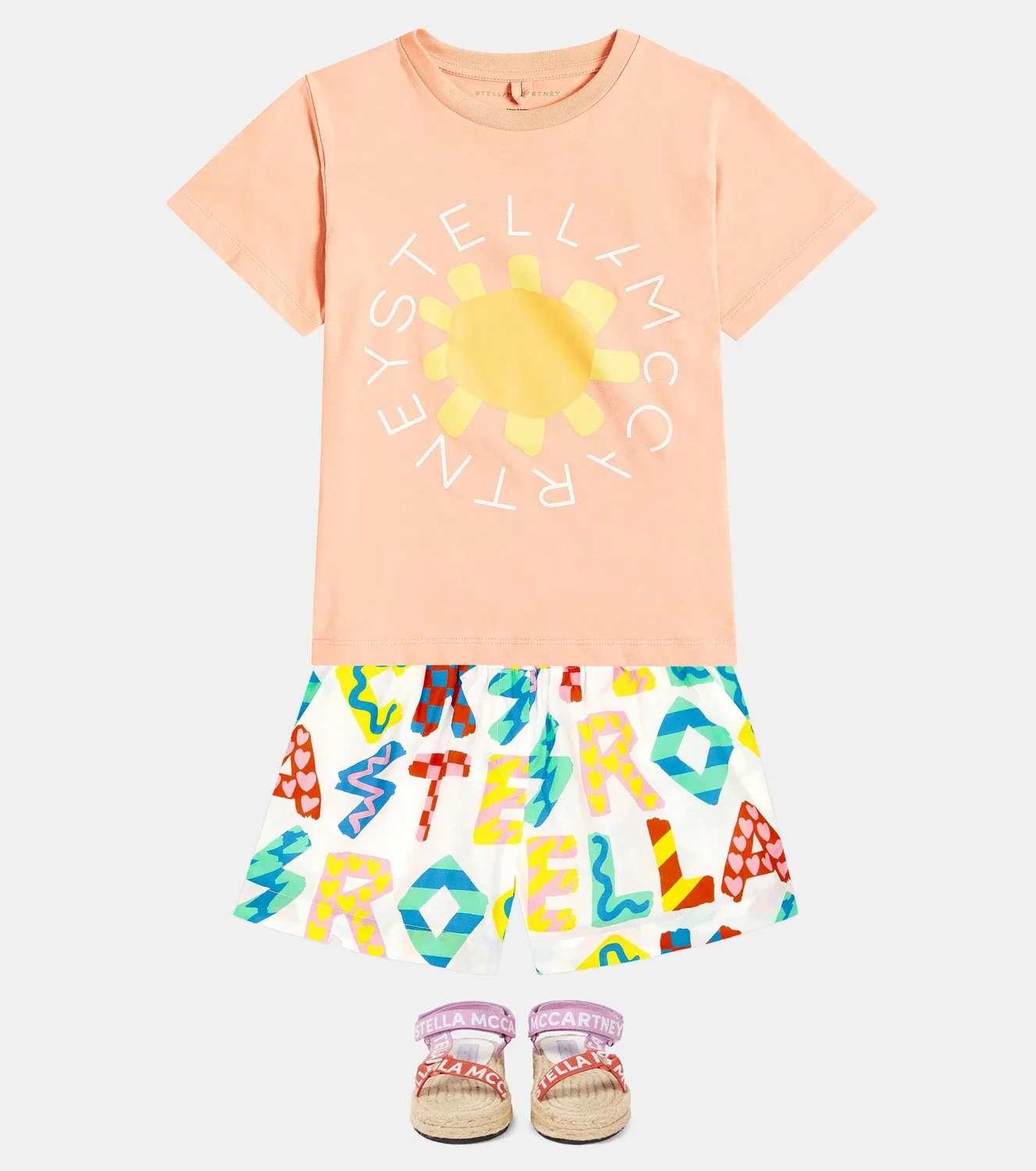 Шорты хлопковые с принтом Stella Rocks, Stella Mccartney Kids, черный — фото 2