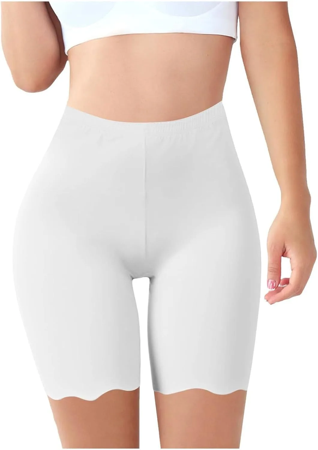 

Женские шорты-слипы Ice Silk с ажурным краем для платьев — бесшовные, с высокой талией HGps8w