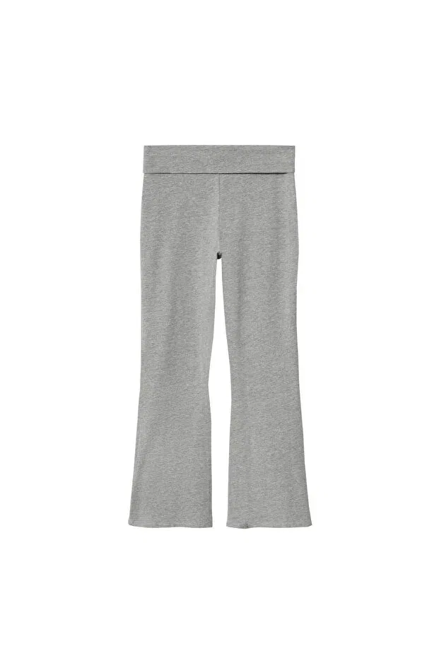 Детские леггинсы для девочек прямые Mango Kids, Light Gray — фото 4