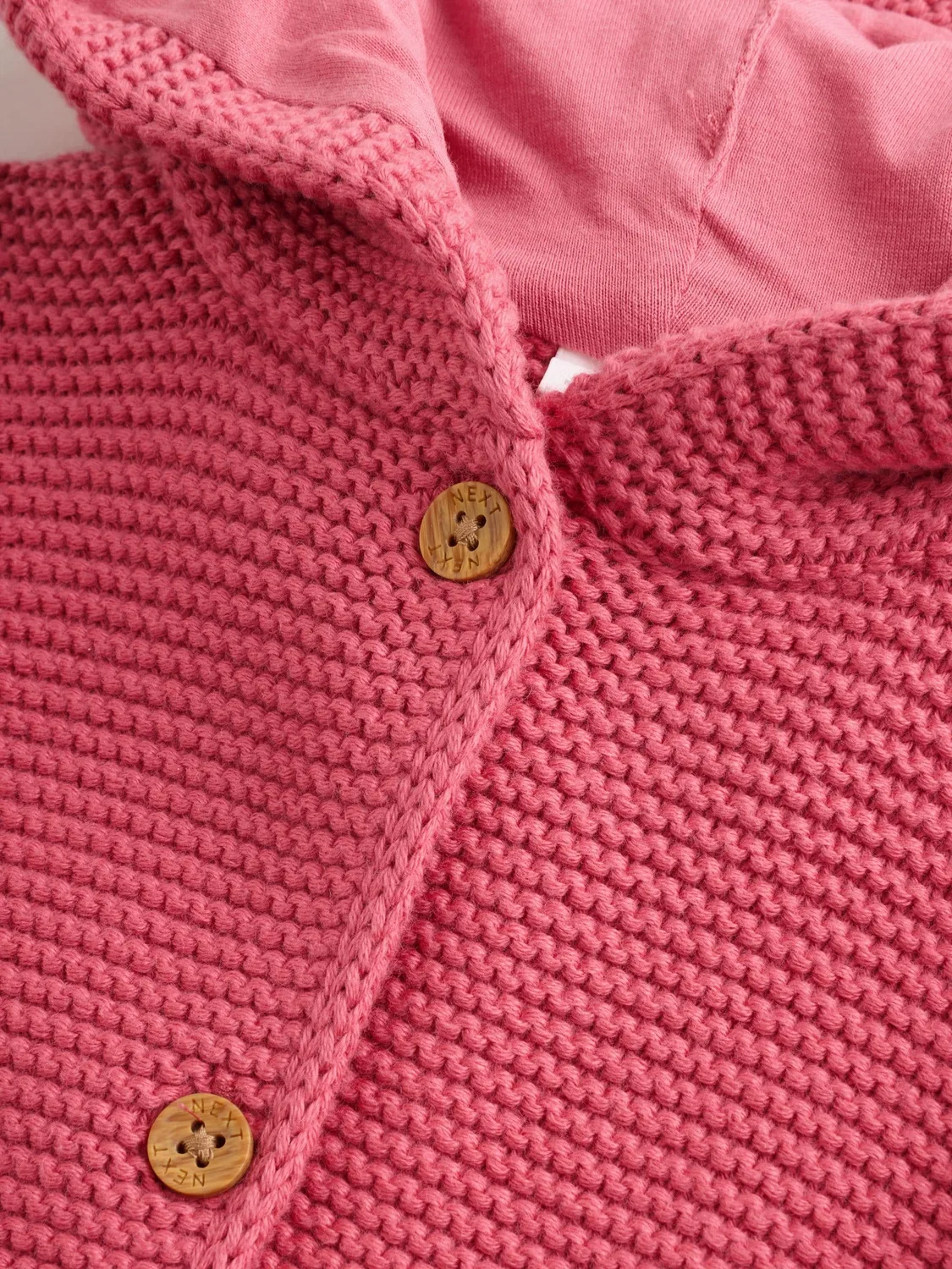 Кардиган вязаный с капюшоном, Raspberry Pink Hooded Next, малиново-розовый — фото 4