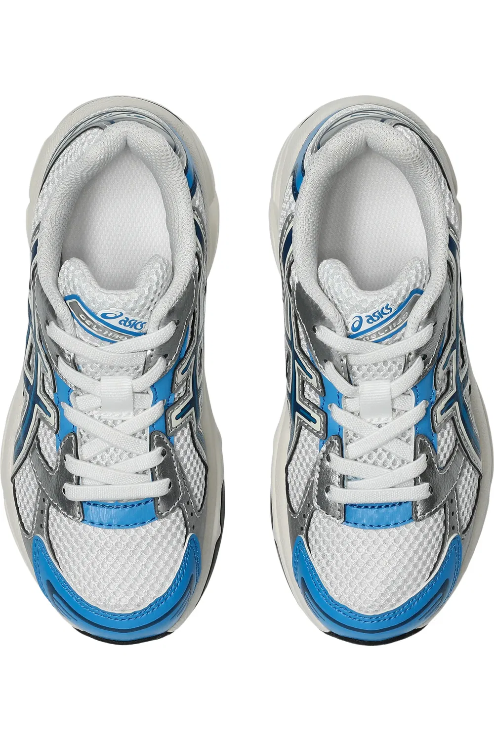 Кроссовки детские с амортизацией GEL-1130 ASICS, White/Twilight Blue — фото 4