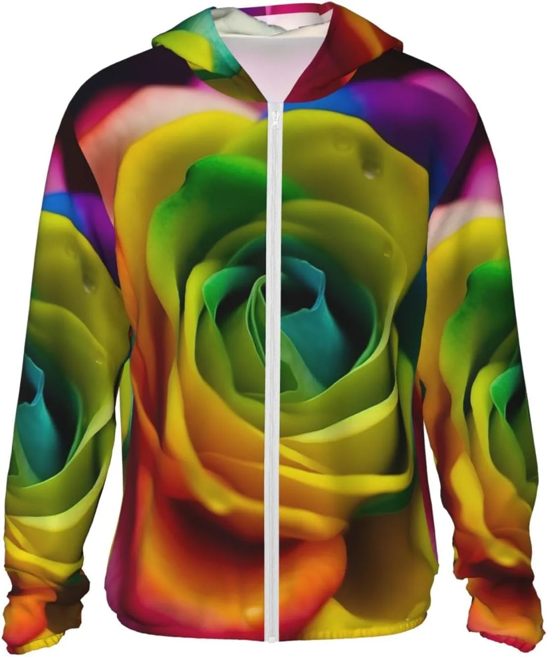 

Мужская толстовка с капюшоном UPF 50+ на молнии, с длинным рукавом и карманом FHEBNDS