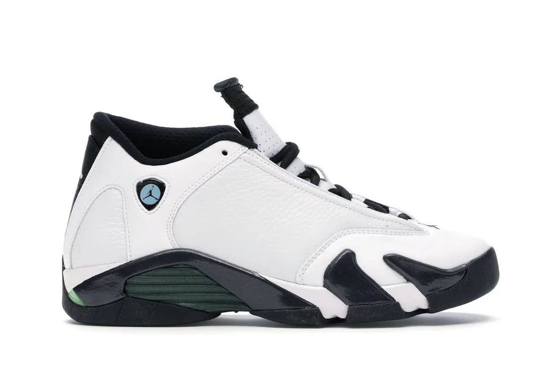 Детские кроссовки с принтом Jordan 14 Retro Jordan, White/Oxidized Green-Legend Blue-Black