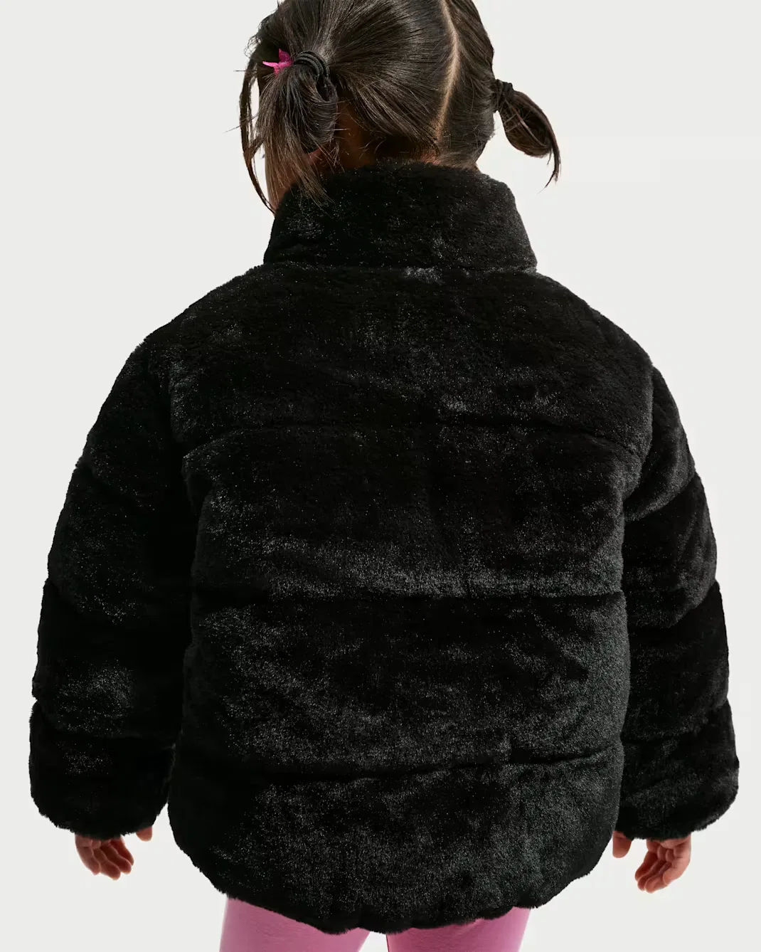 Детская стеганая куртка из искусственного меха Nike, Black — фото 2