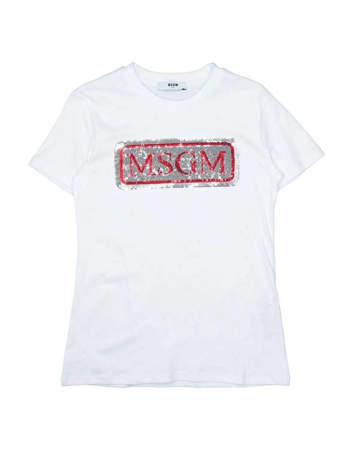 Детская футболка для девочек с пайетками Msgm, белый