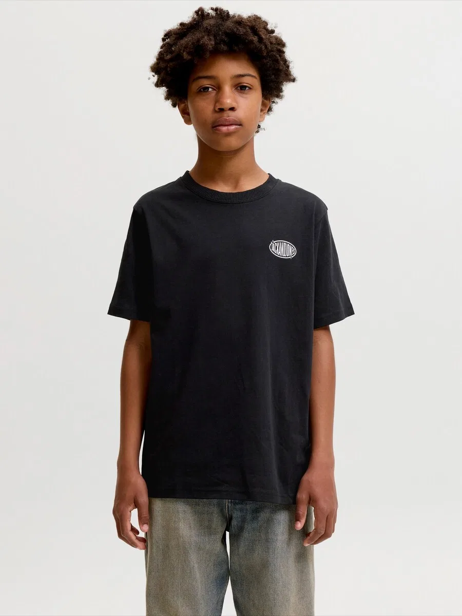 Детская футболка 'JJLEGACY' черного цвета Jack & Jones Junior — фото 4