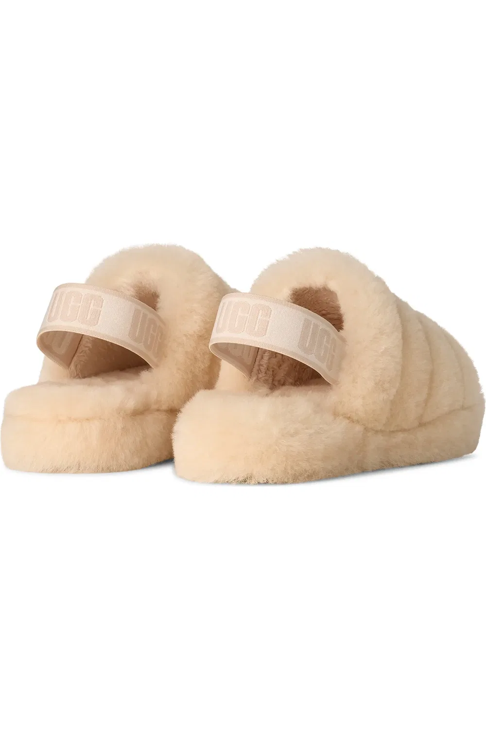 Детские сандалии-сланцы на овчине Fluff Yeah UGG, Natural/Sea Salt — фото 3
