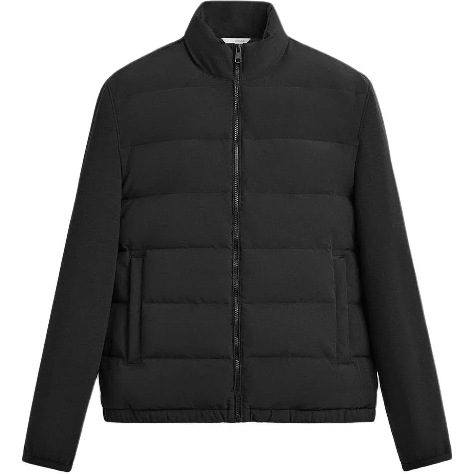 Мужской пуховик с воротником-стойкой Black ZARA, Черный