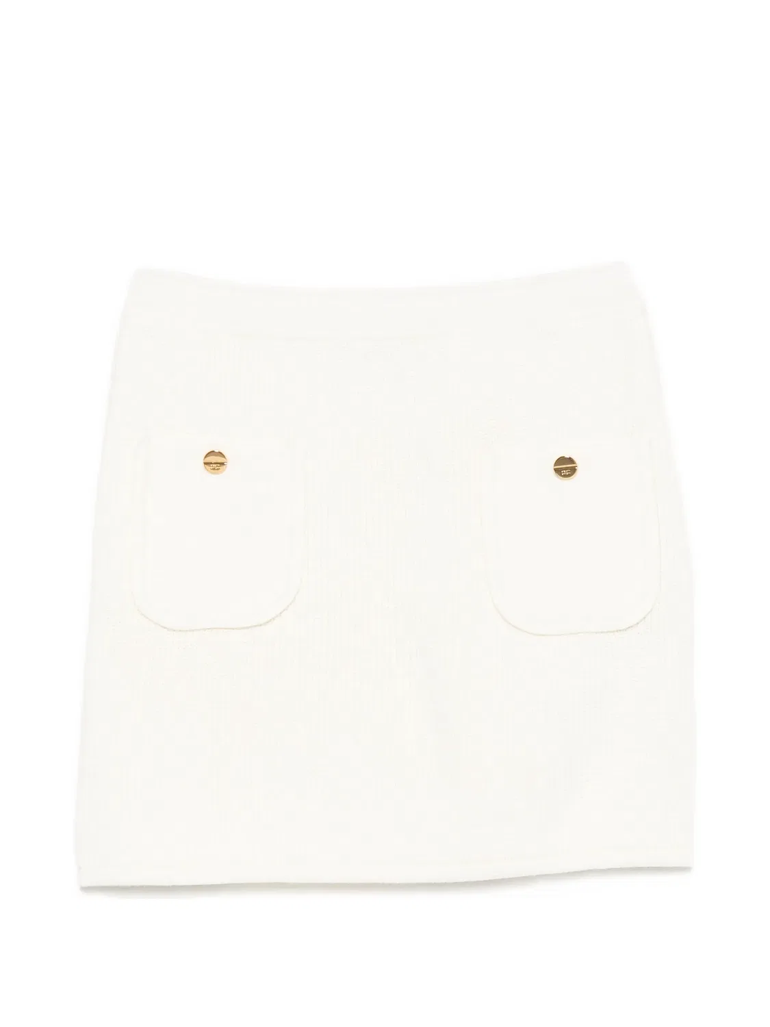 Вязаная юбка с логотипом Elisabetta Franchi Kids, белый