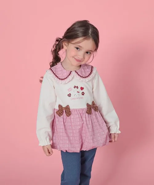 Детская туника с длинным рукавом модель coeur a coeur, Pink