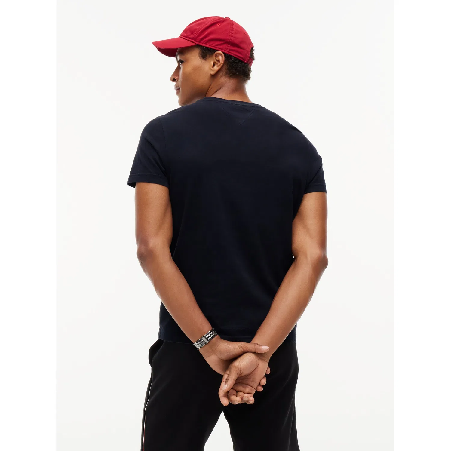 Мужская хлопковая футболка Regular Fit Tommy Hilfiger, Black — фото 3