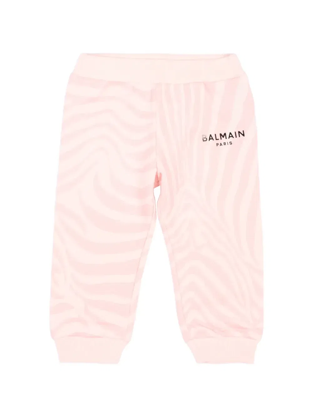 Спортивные брюки с зебровым принтом Balmain Kids, розовый