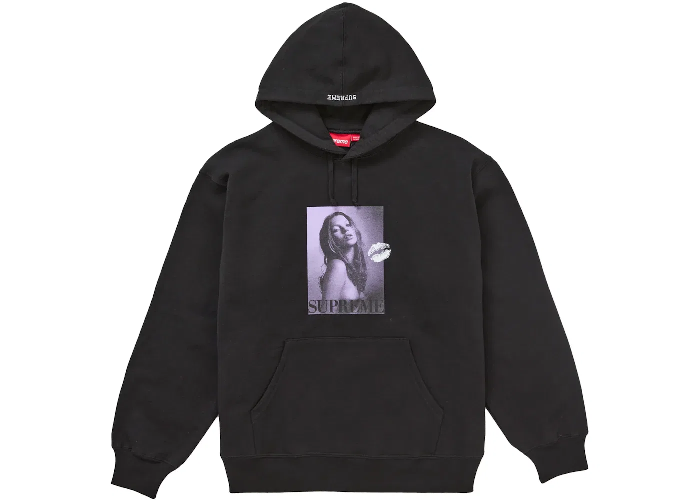 Мужской худи с принтом Supreme Kate Moss Hooded Sweatshirt, Black