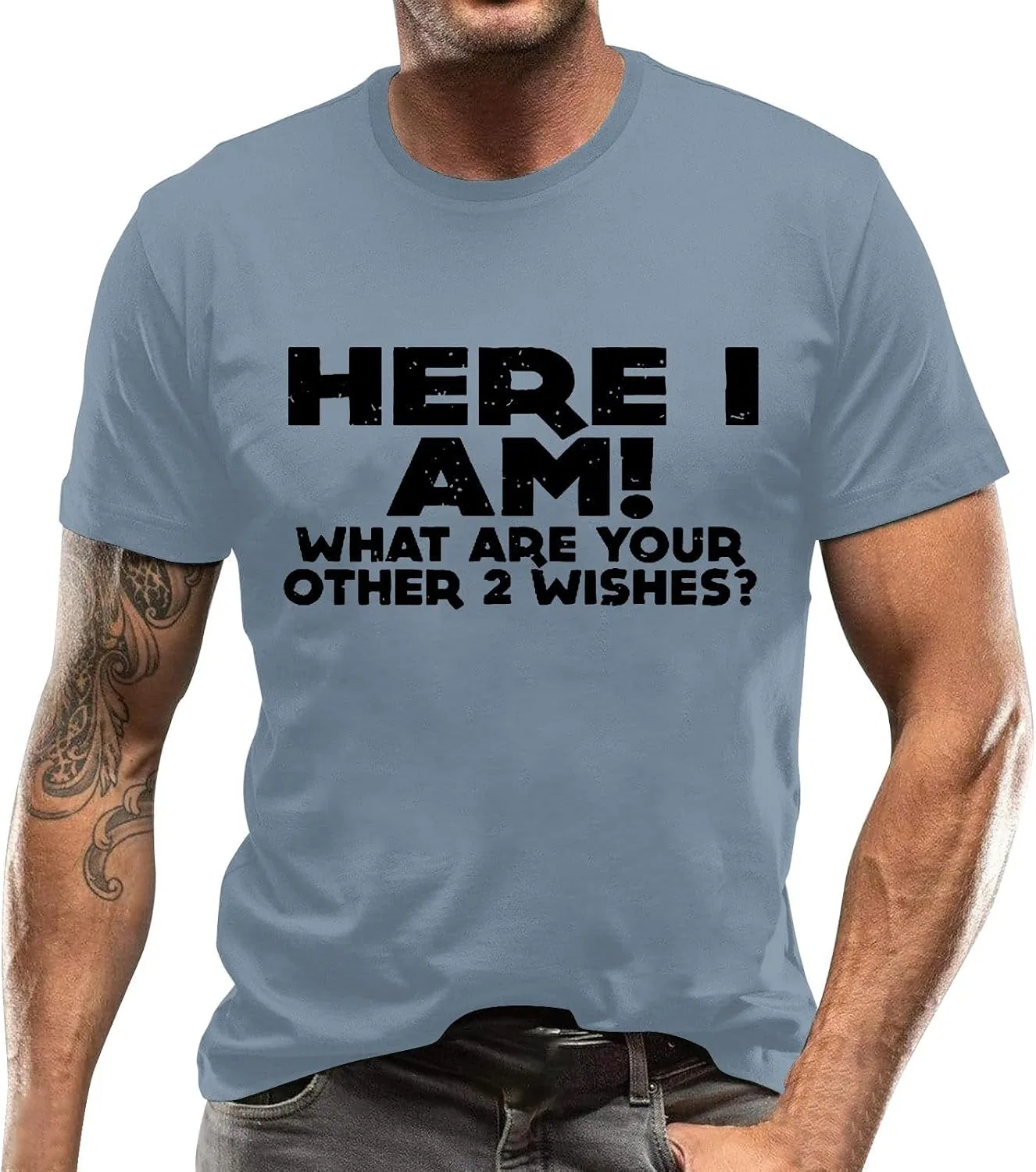 Мужская футболка свободного кроя с принтом Summer Tshirt, Light Blue