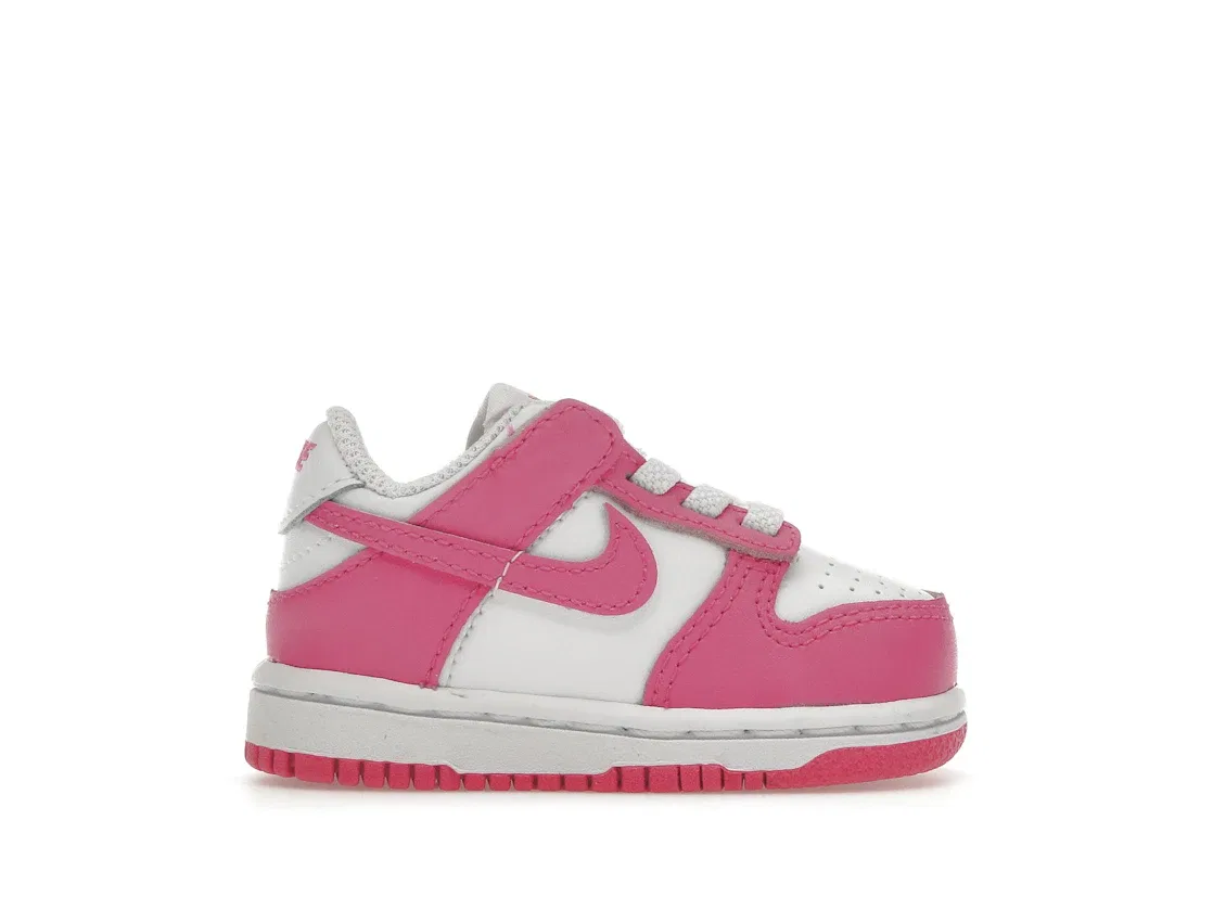 Детские кроссовки для мальчиков и девочек с контрастным дизайном Nike Dunk Low Nike, White/Laser Fuchsia