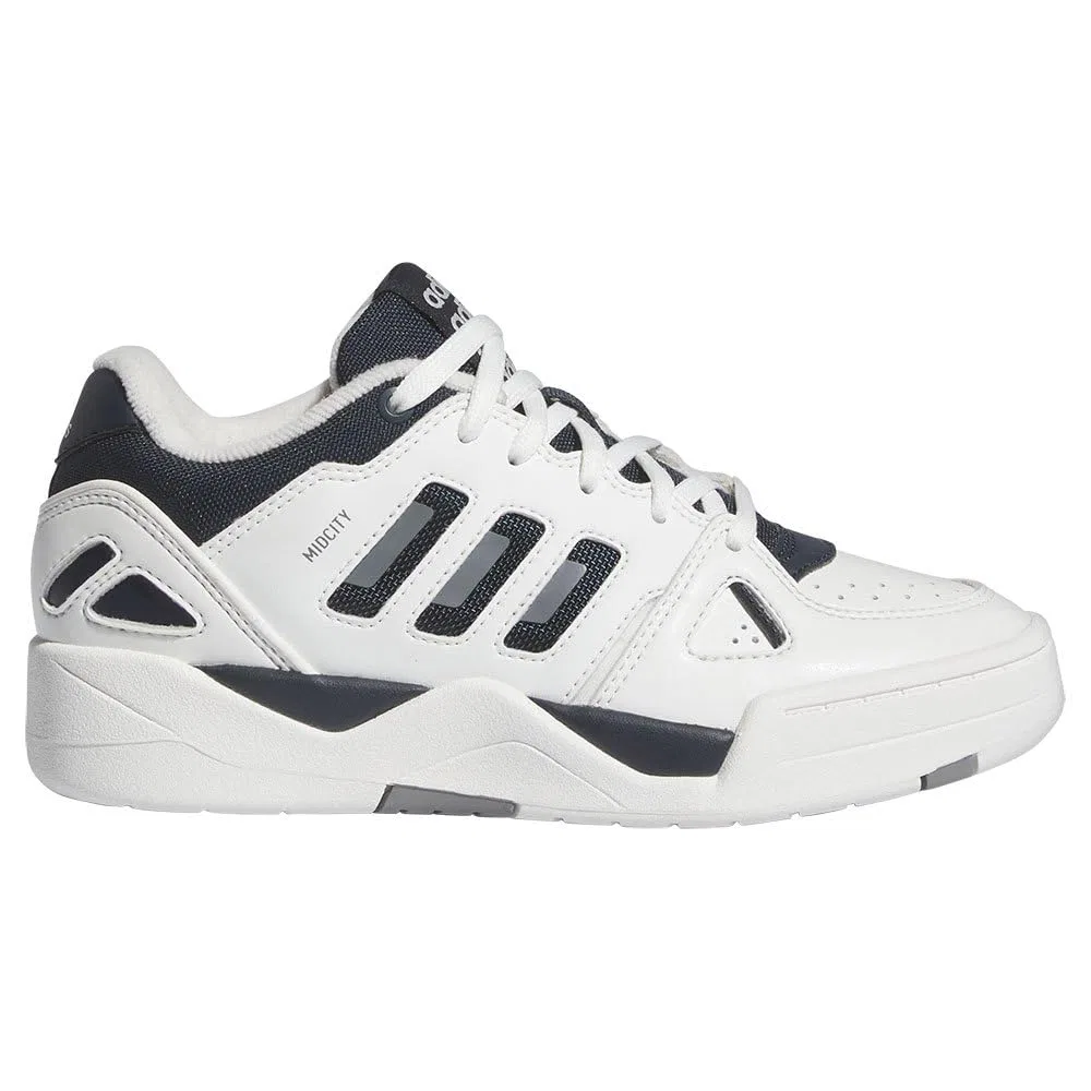 Детские кроссовки для мальчиков с замшевым верхом Midcity Low Adidas, Core White Aurora Ink Grey Three