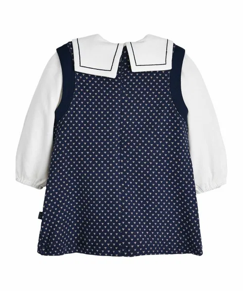 Детский комплект из платья и топа с цветочными аппликациями moimoln, Navy — фото 3