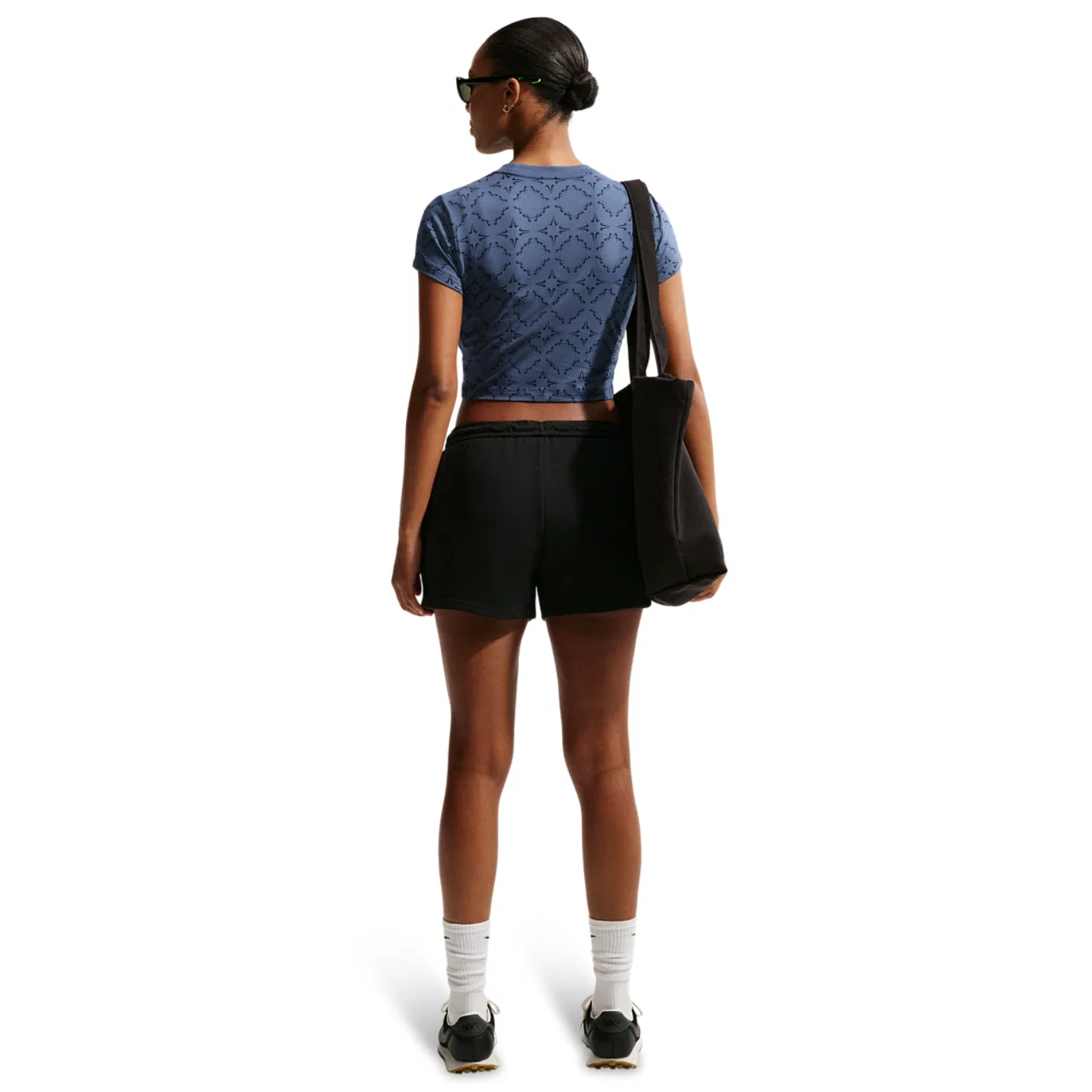 Женская футболка с принтом NSW Chill Knit Crop Nike, цвет Mystic Navy/Obsidian — фото 4