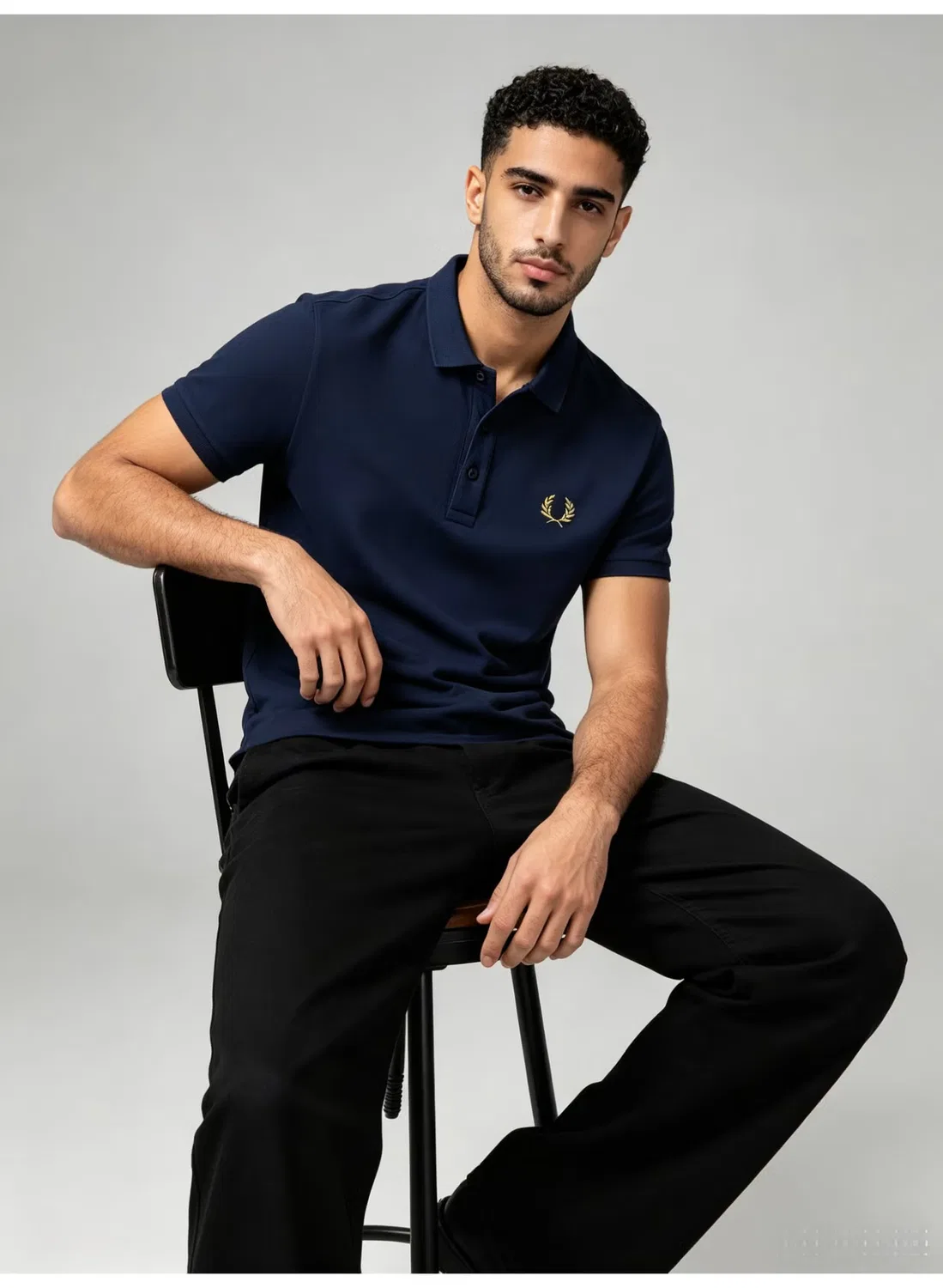 Поло с коротким рукавом, хлопковое, Fred Perry, синий — фото 3