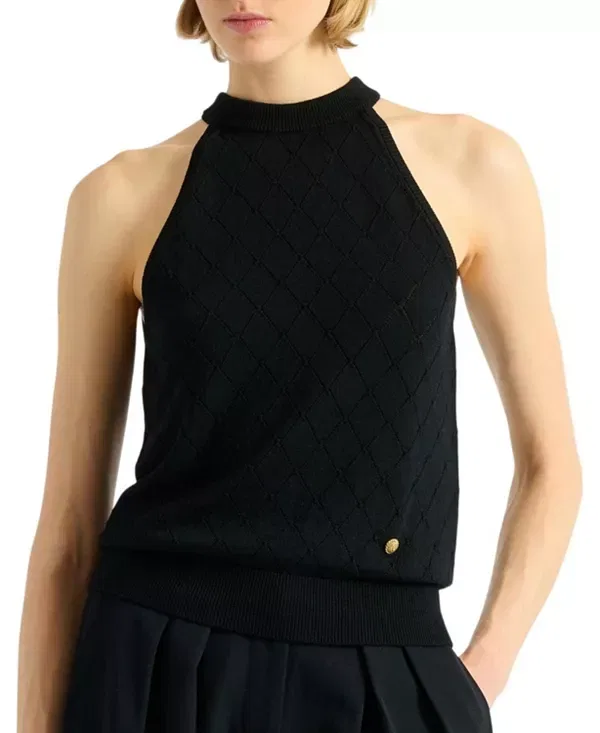 Женский топ без рукавов Balmain, черный
