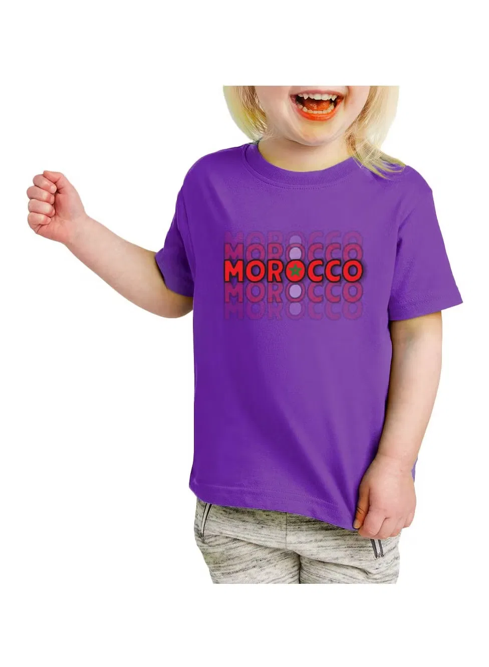 Футболка с принтом Morocco Printshop4Me, фиолетовый