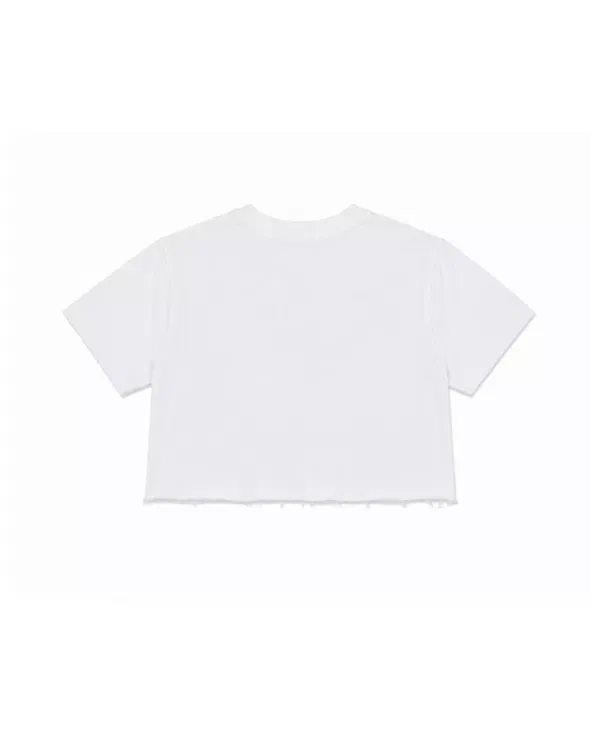 Детский топ для девочек с принтом NY City Doodle Distressed Crop Top Prince Peter Collection, белый — фото 2