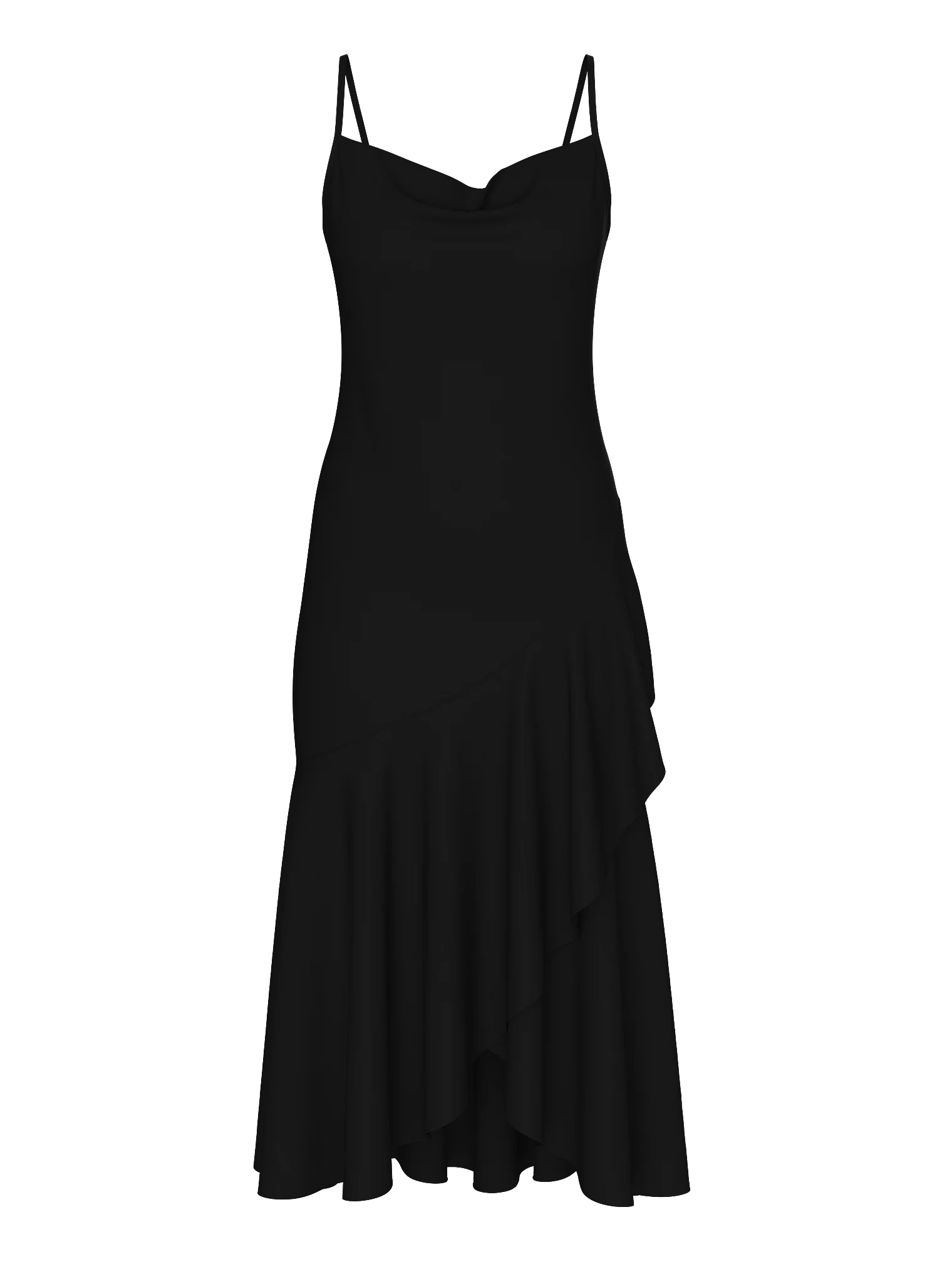 

Платье Victoria's Secret Beachwear Vacation Flounce Midi, черный