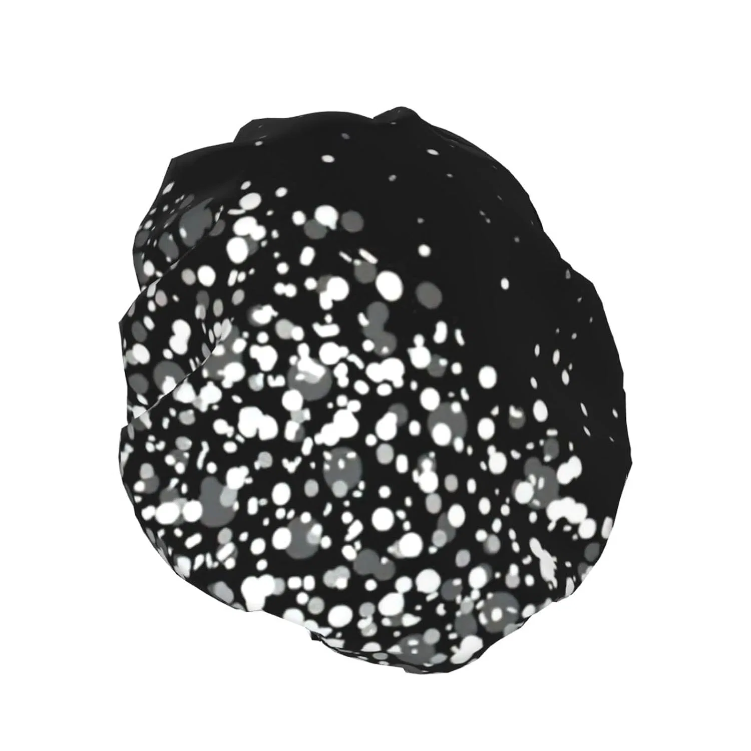 Шапочка для душа, пвх, pvinnk, двойной слой, 27 см, Black White Glitter Print — фото 2