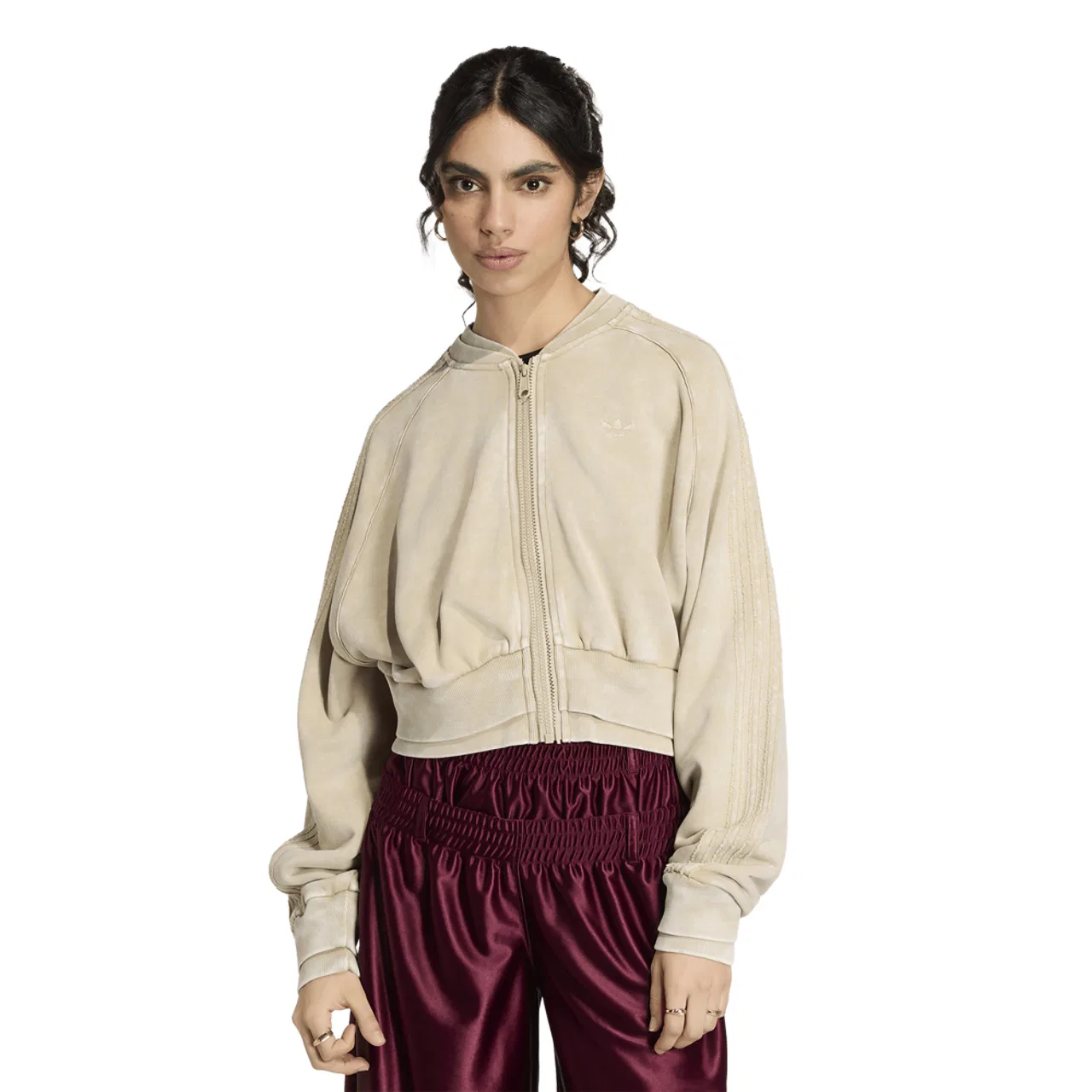 Женская куртка Double Layered Cropped Track Top Adidas, цвет Khaki