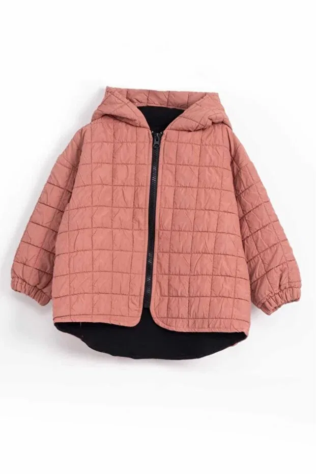 Детское пальто для девочек с капюшоном Vauva, Dark Pink