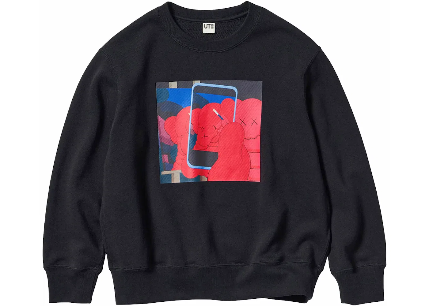 Детский свитшот с принтом KAWS x Uniqlo Warhol Kids' Graphic 476408 Sweatshirt KAWS, Black