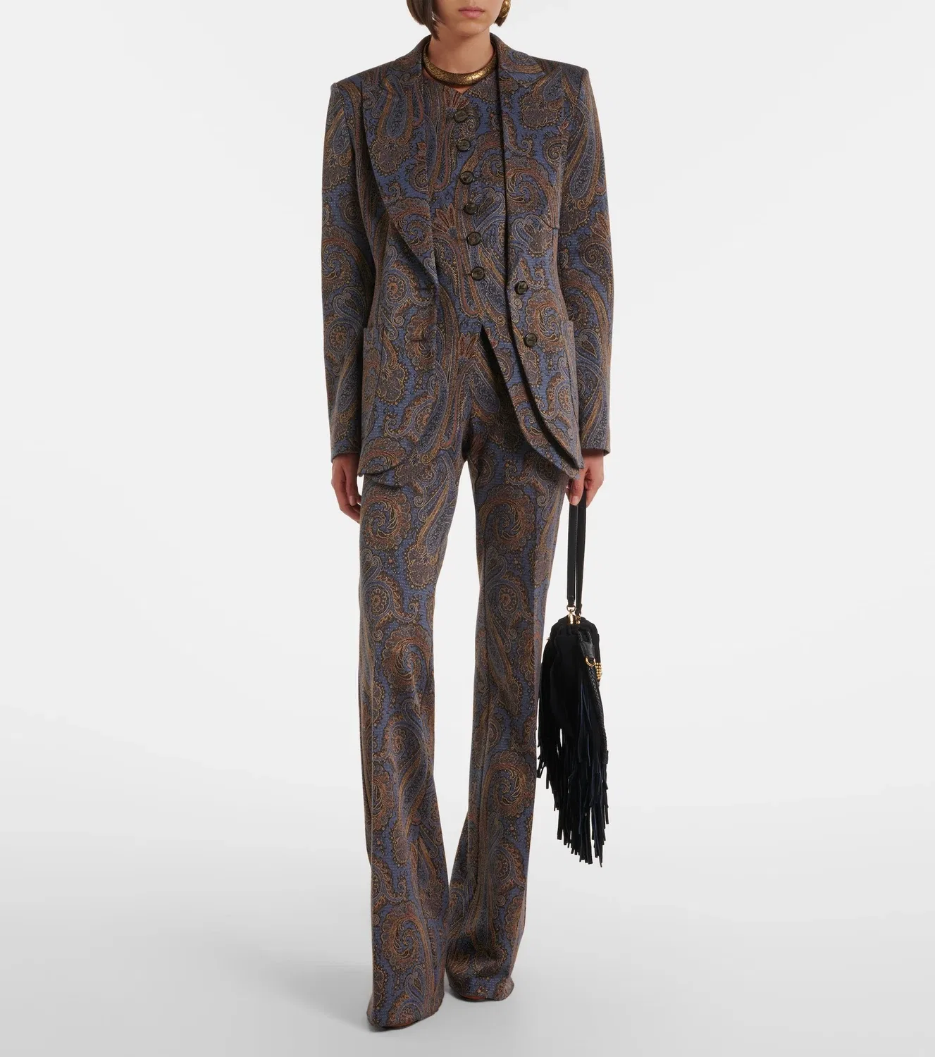 Жакет с жаккардовым узором пейсли ETRO, синий — фото 2