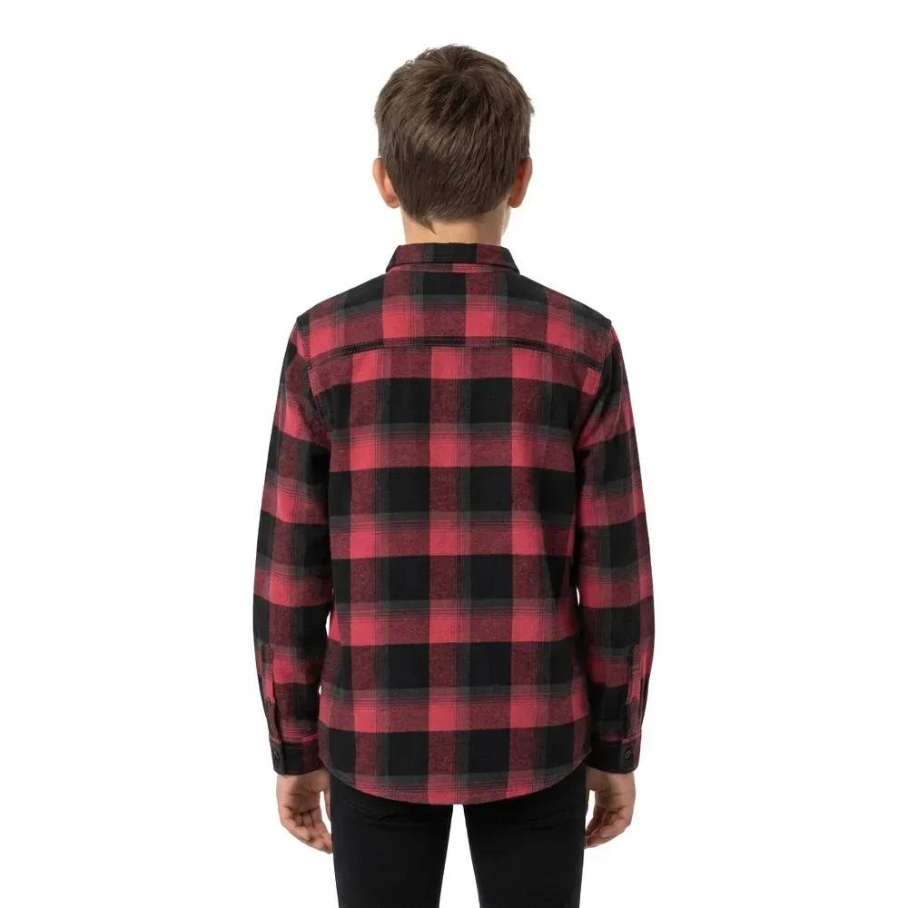 Детская рубашка с длинным рукавом Quiksilver Motherfly Plaid, Red — фото 4