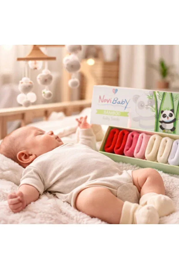 Детский комплект носков для новорожденных хлопковый 5 пар I Love I Baby Girl Boy Socks Novibaby, Love — фото 3