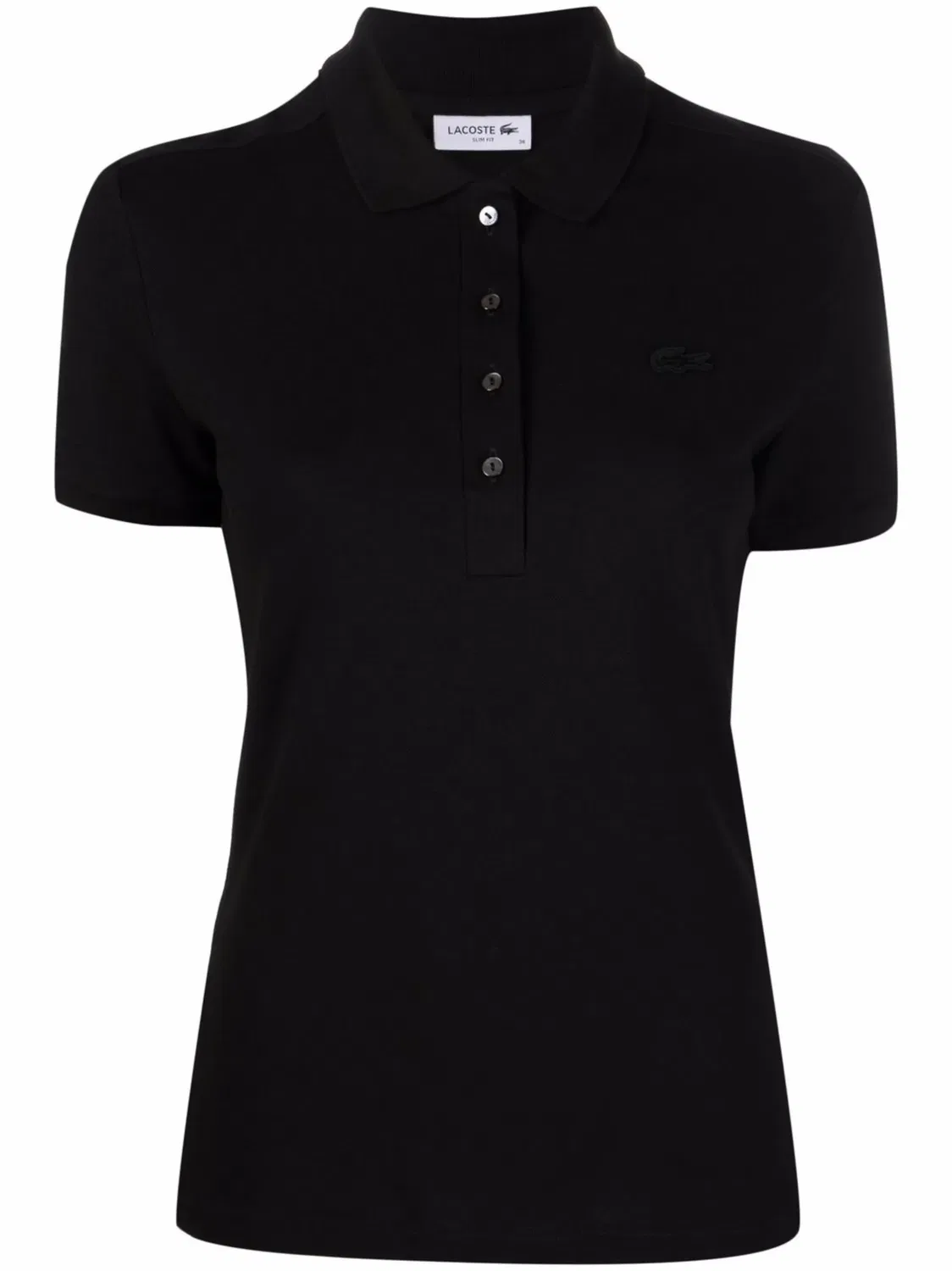 Поло с коротким рукавом облегающего кроя Lacoste, черный