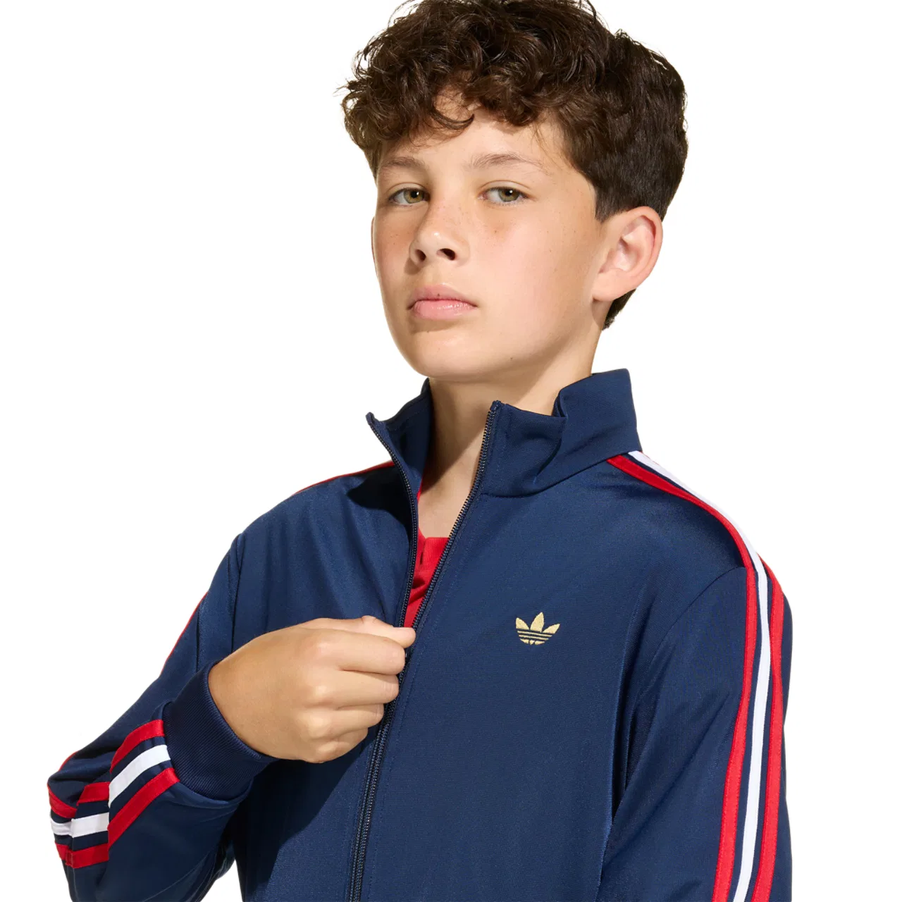 Куртка для мальчиков Firebird Loose Track Top Adidas, цвет Night Indigo/Dark Football Gold — фото 3