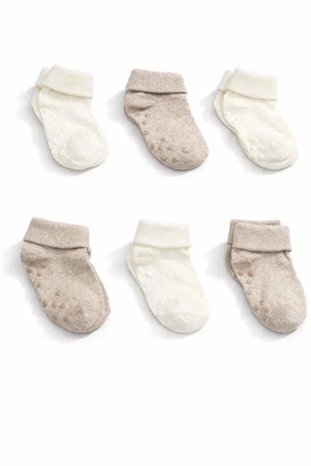 Детские носки для детей с принтом 6-Pack For My Baby, Beige
